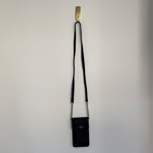 Kate Spade Black Phone Crossbody with Gold Accents